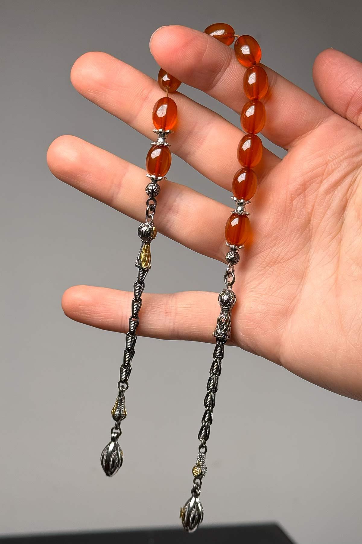 Oksitli Özel Püskül Bal Rengi Zar Kehribar Zaza