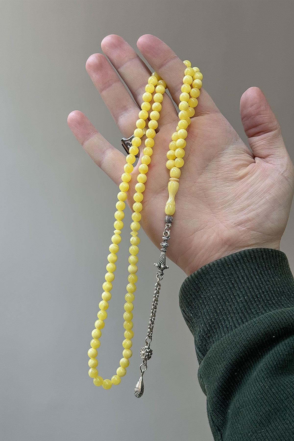 Orta Boy Sarı Renk 99luk Namaz Tesbihi