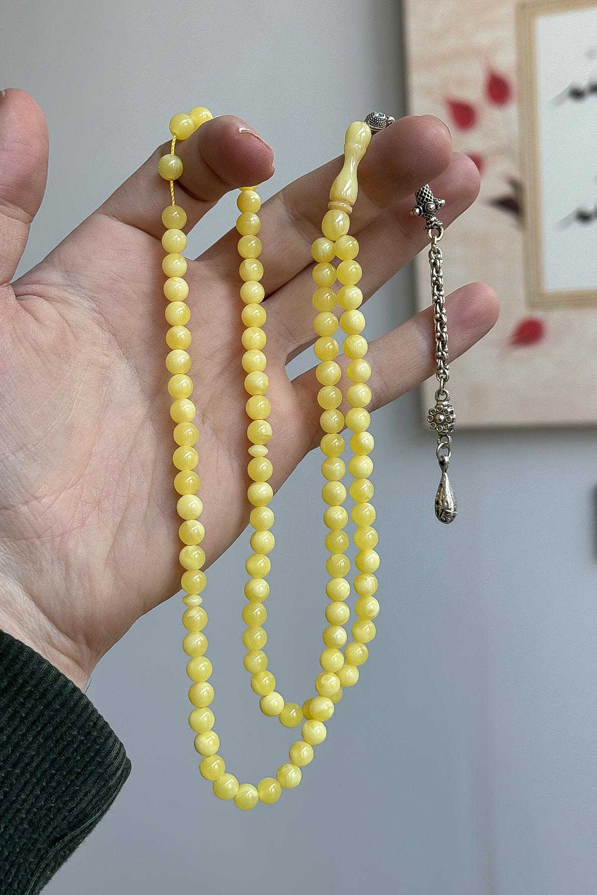 Orta Boy Sarı Renk 99luk Namaz Tesbihi