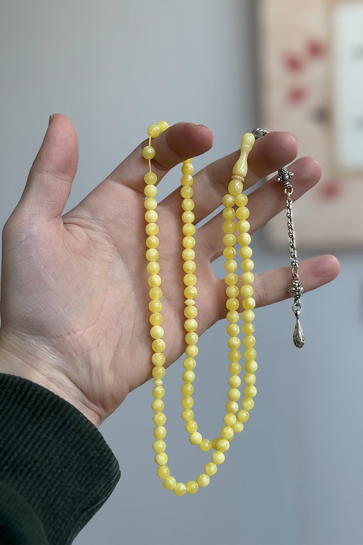 Orta Boy Sarı Renk 99luk Namaz Tesbihi