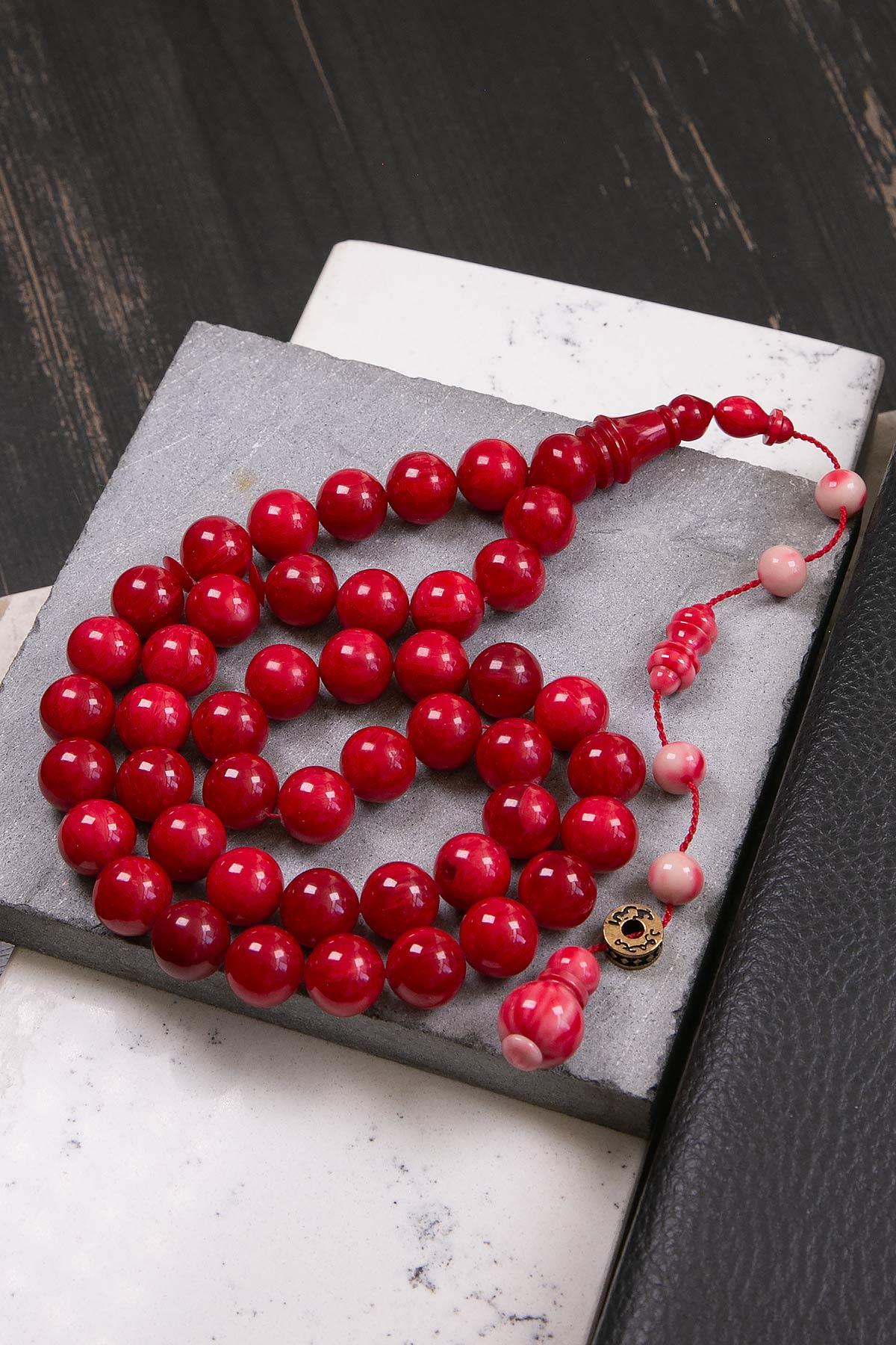 Özel İşçilik Bordo 45 Taneli Arap Model Faturan Sıkma Tesbih