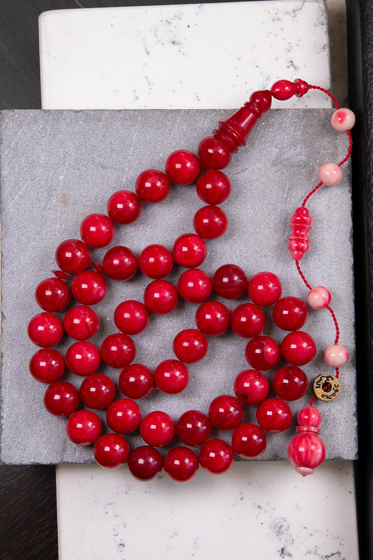 Özel İşçilik Bordo 45 Taneli Arap Model Faturan Sıkma Tesbih