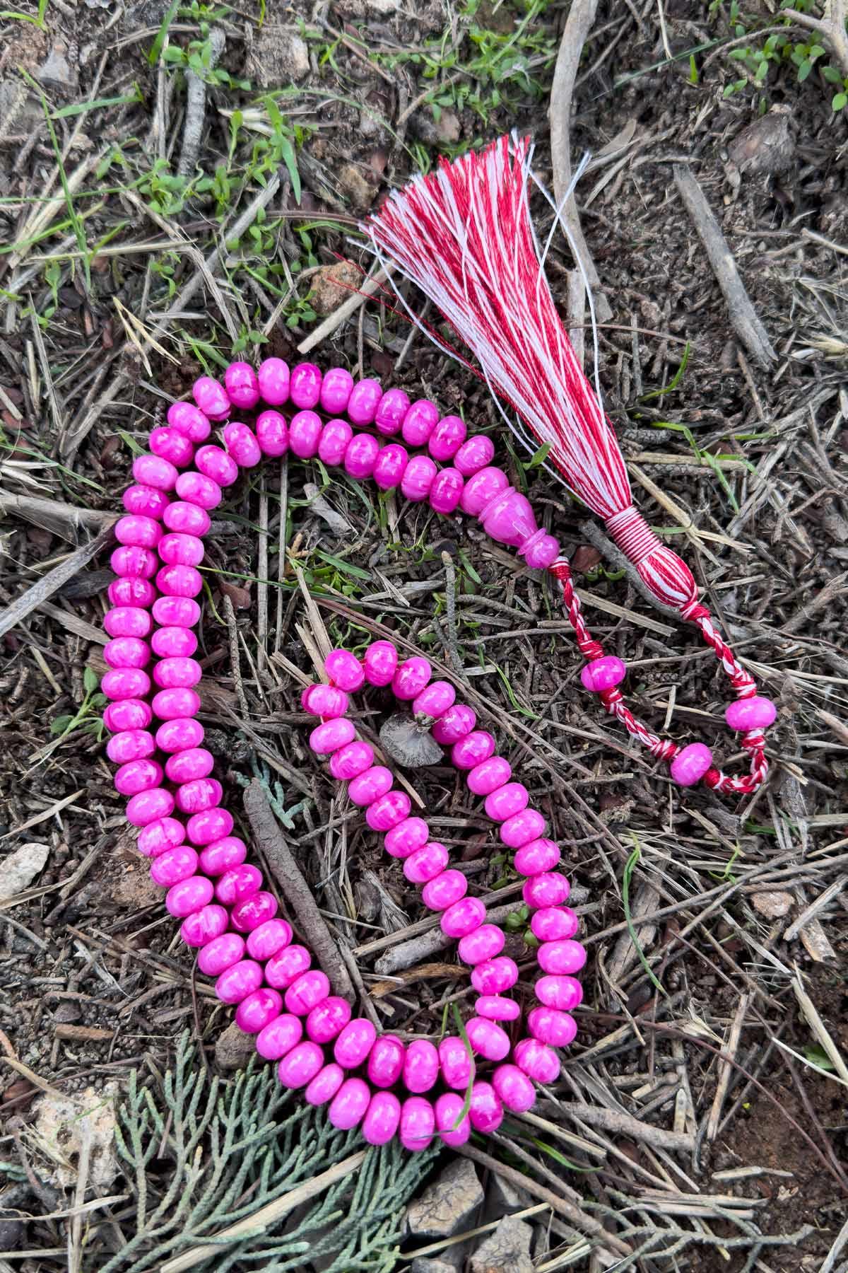 Pembe Tonda Özel Tasarım 99luk Sıkma Kehribar Tesbihimiz