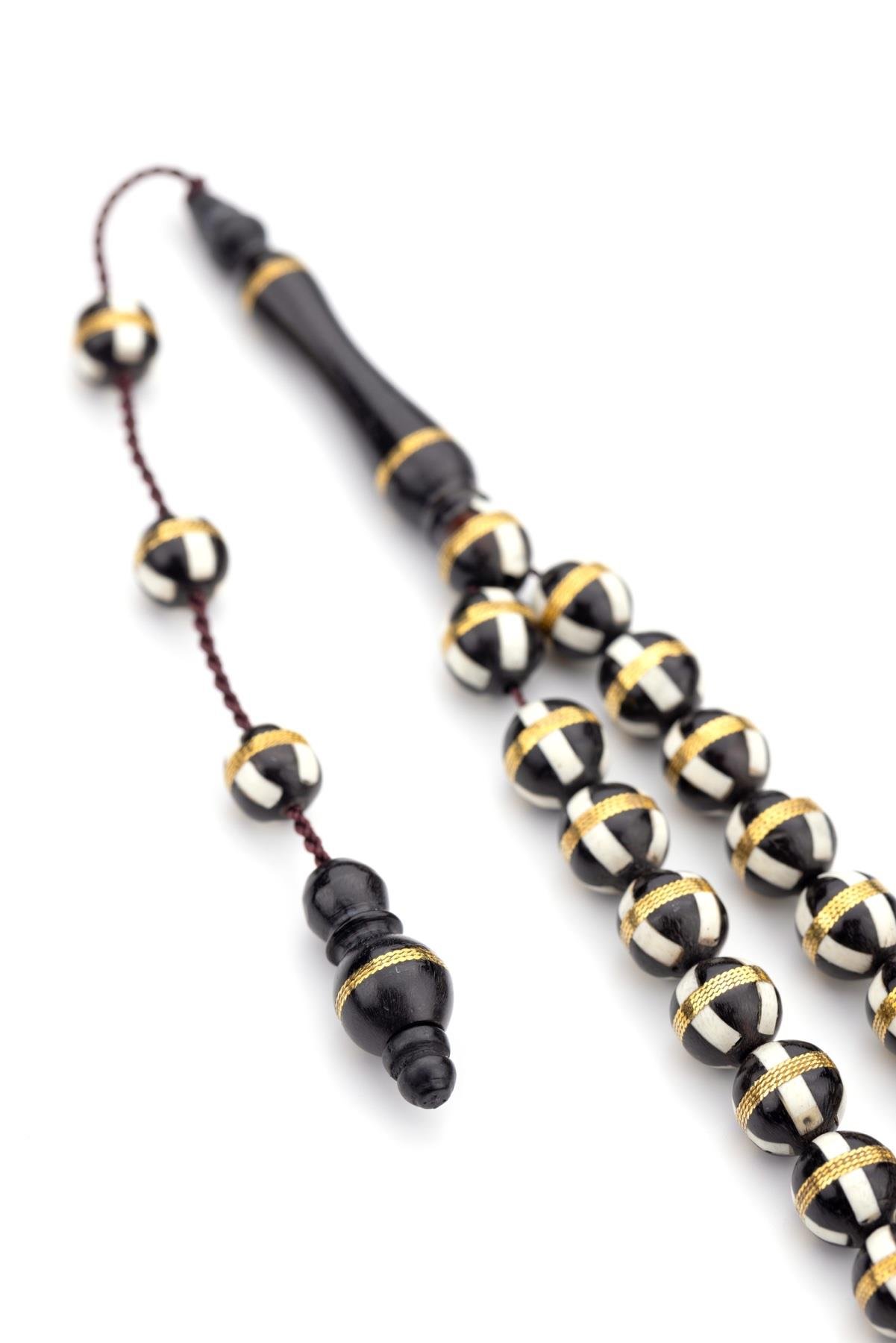 Sanatın İzi Deve Kemiği Kombinli Sarmal İşlemeli Kuka Tesbih