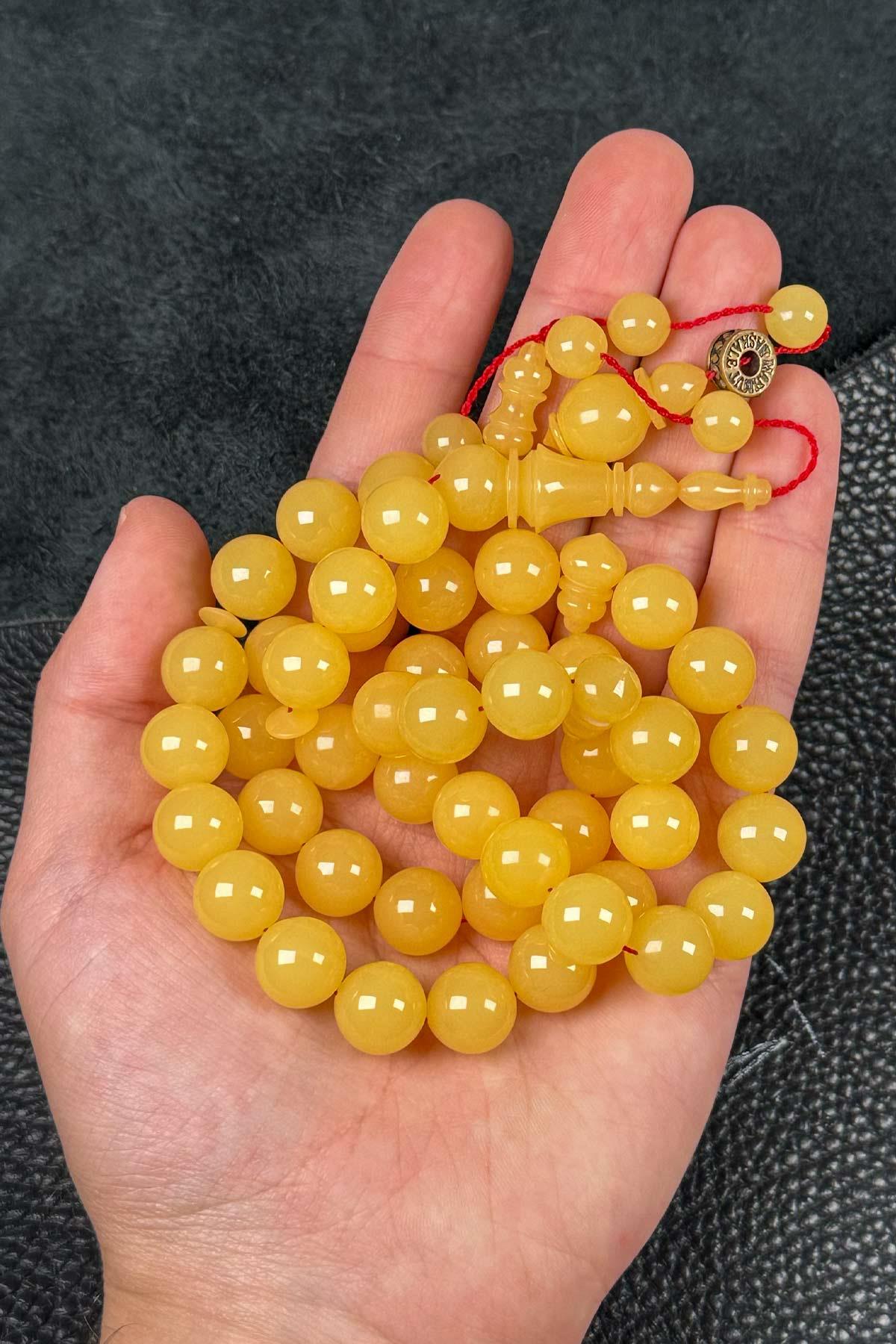 Limon Sarısı Özel Seri 45 Taneli Bakalit Sıkma Tesbih