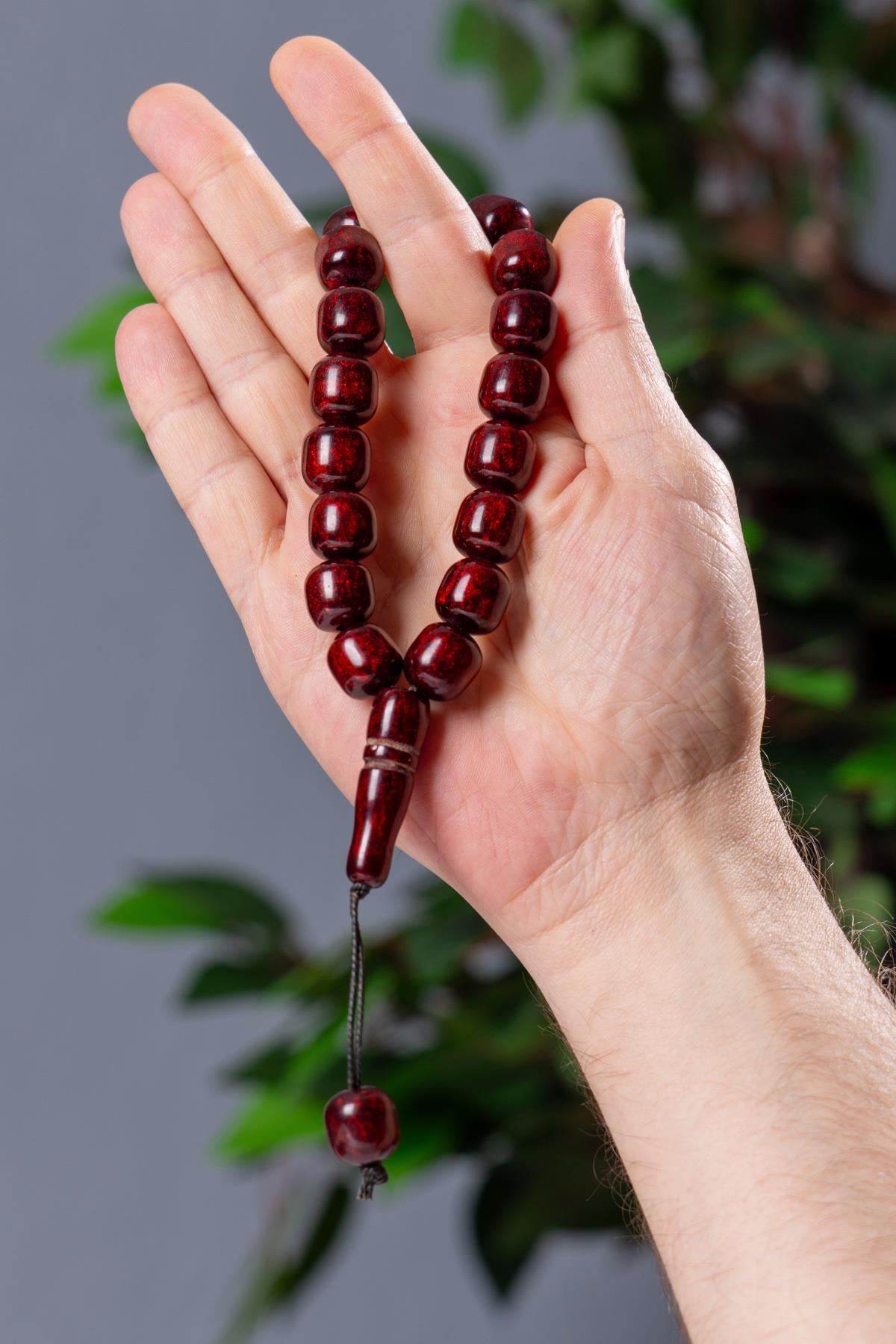 Sedefimsi Bordo 17lik Stres için Maskot Tesbih