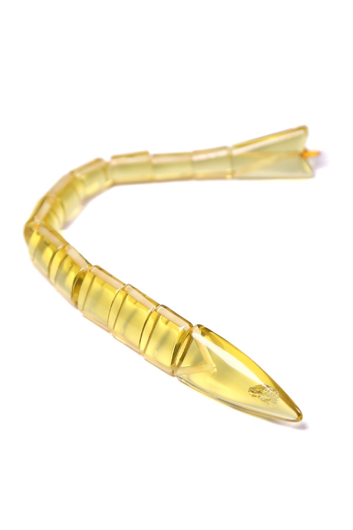 Şeffaf Sarı Usta İşçilik Balık Tesbih