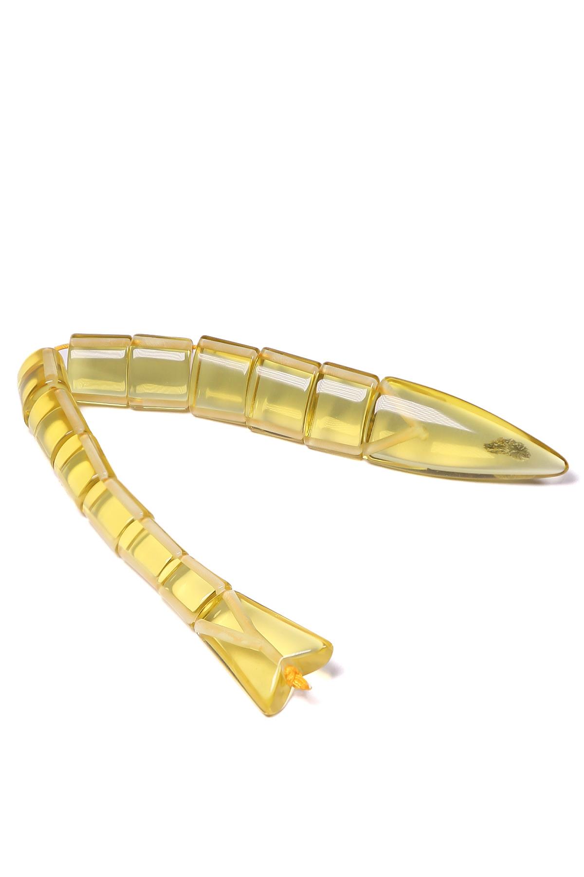 Şeffaf Sarı Usta İşçilik Balık Tesbih