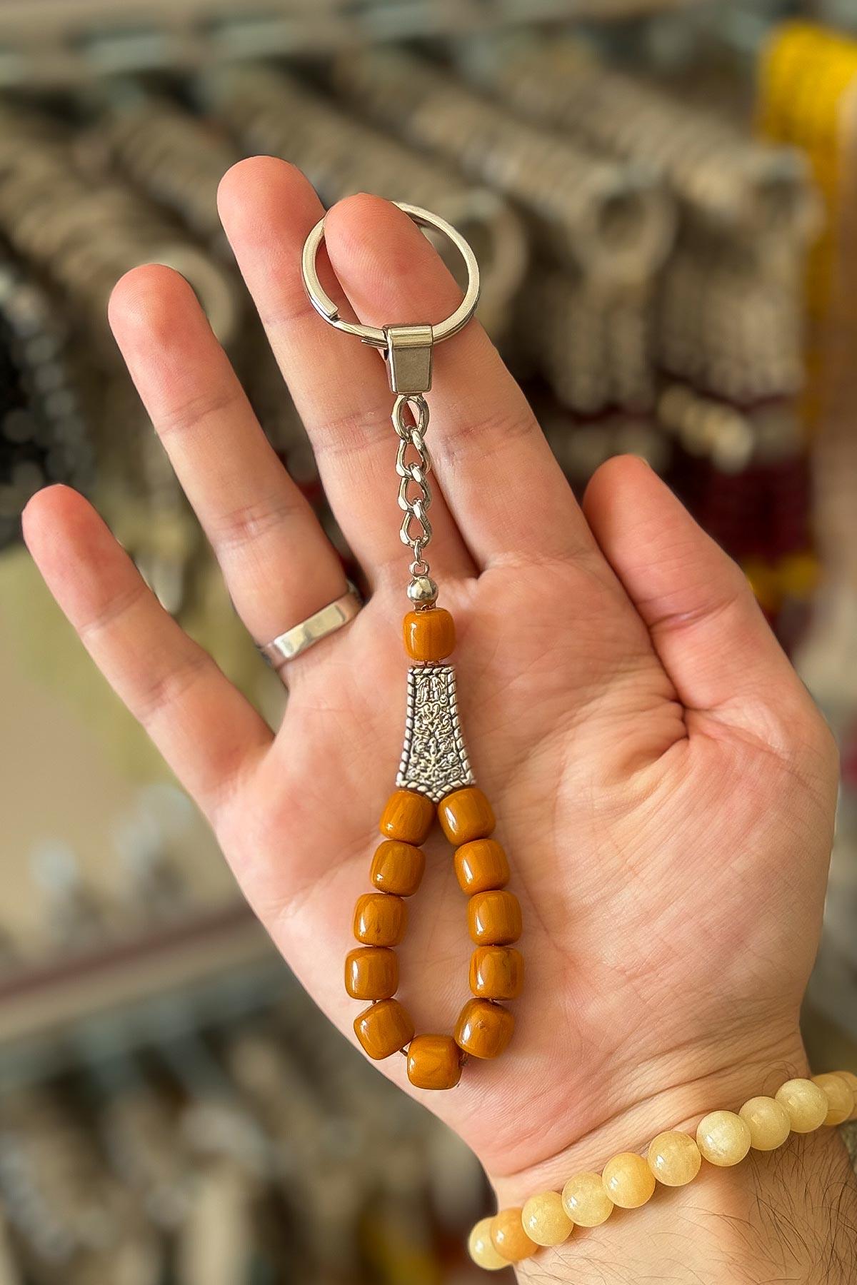 Şık ve Şirin Açık Kahve Tesbih Anahtarlık