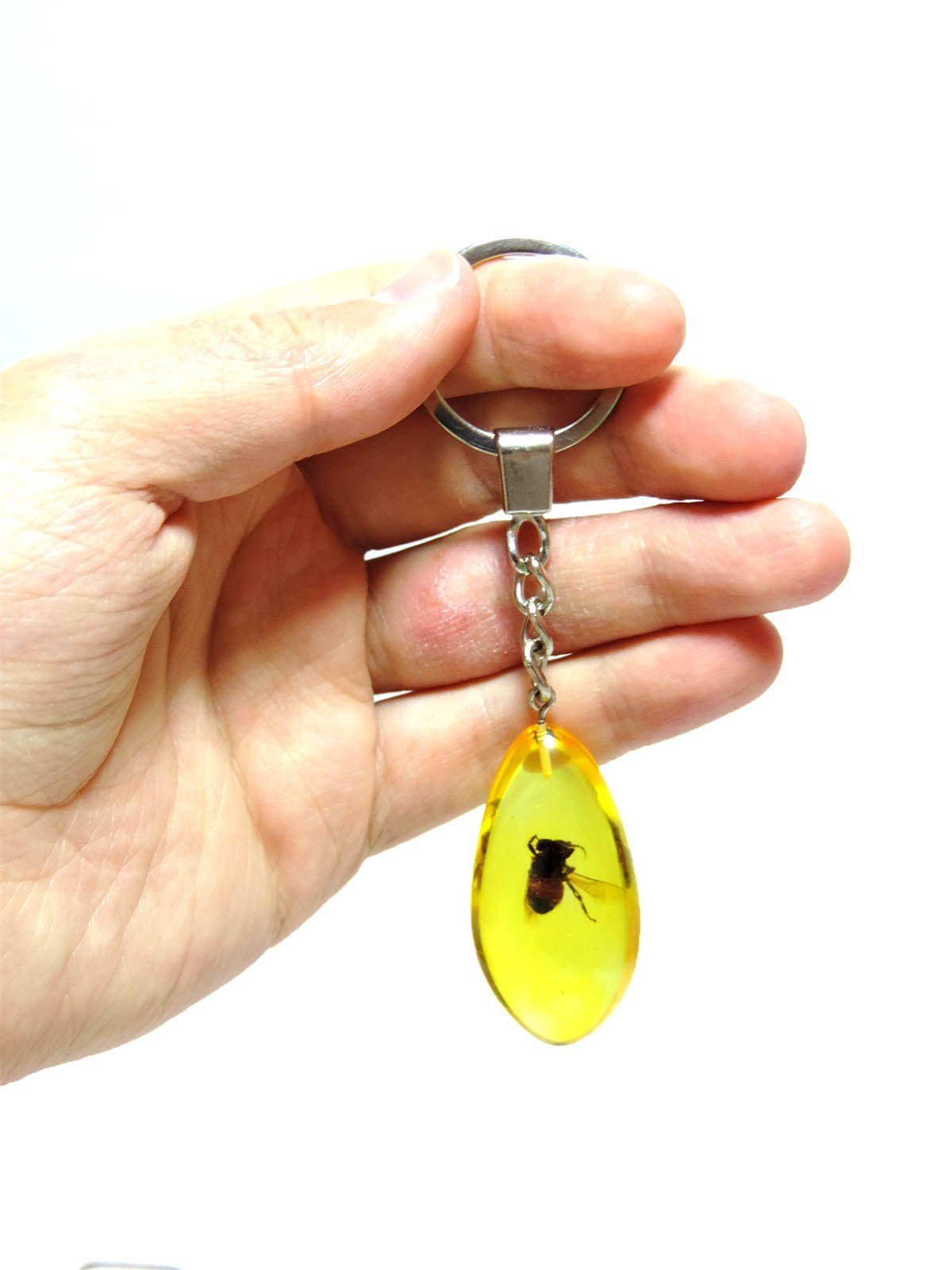 Arı Fosilli Damla Model Anahtarlık