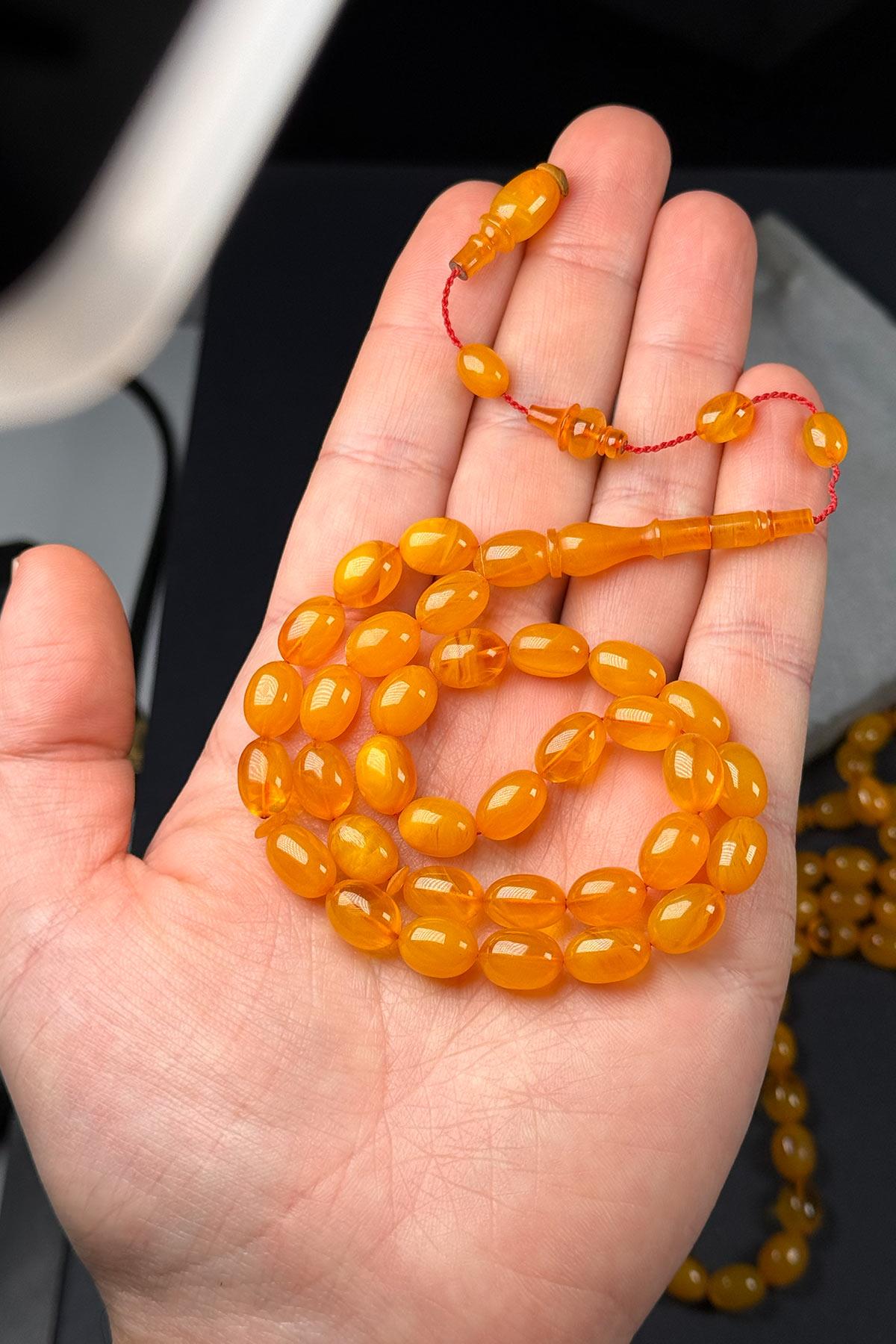 Sistemli Çalışma 0.6 Delim İşçilik Sıkma Kehribar Tesbih