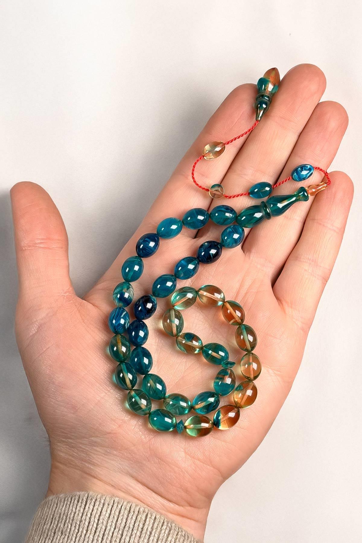 Sitemli Çalışma Usta İşçilik Sıkma Kehribar Tesbih