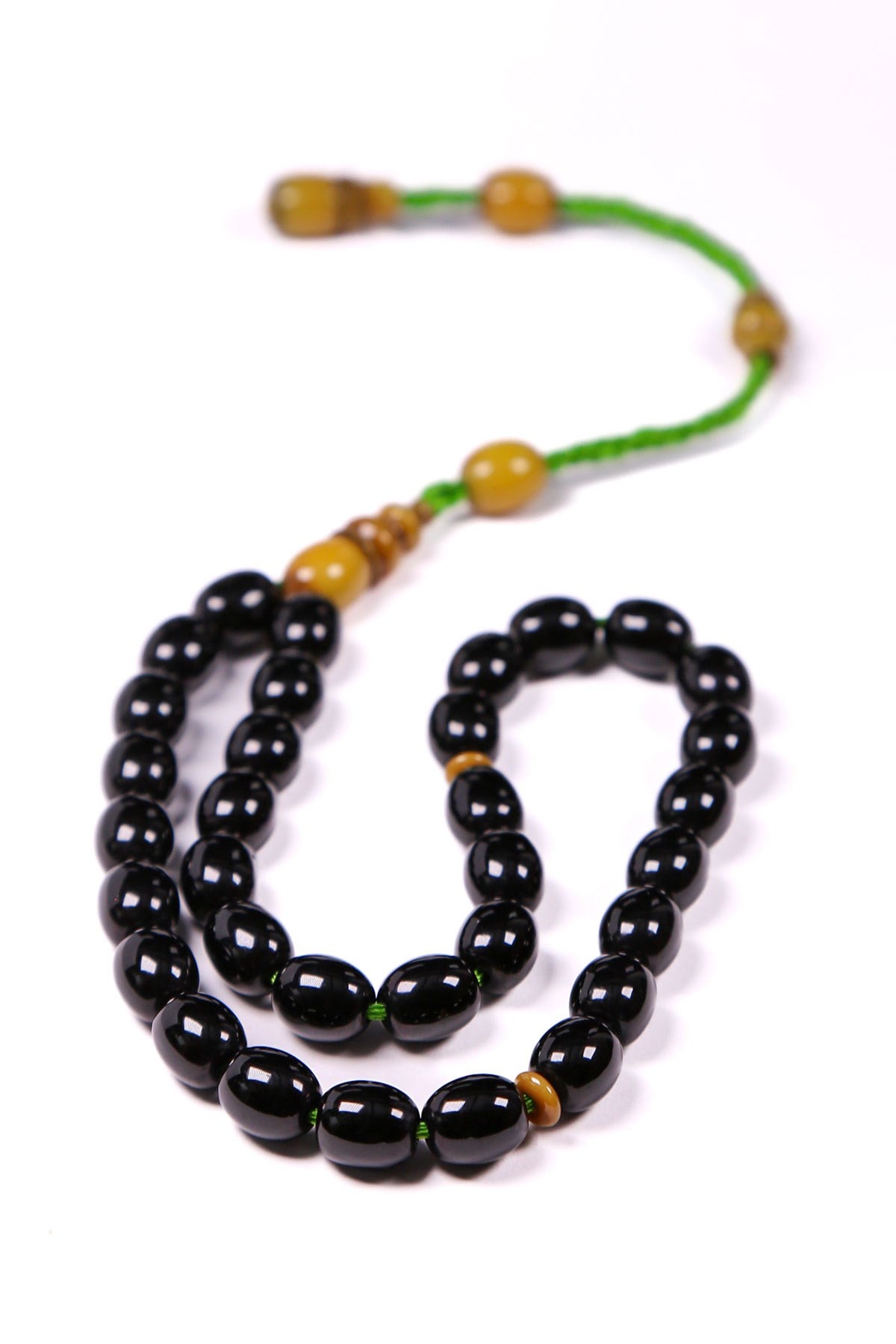 Siyah Özel Seri Sevenlere Osmanlı Kıvamında Sıkma Kehribar Tesbih