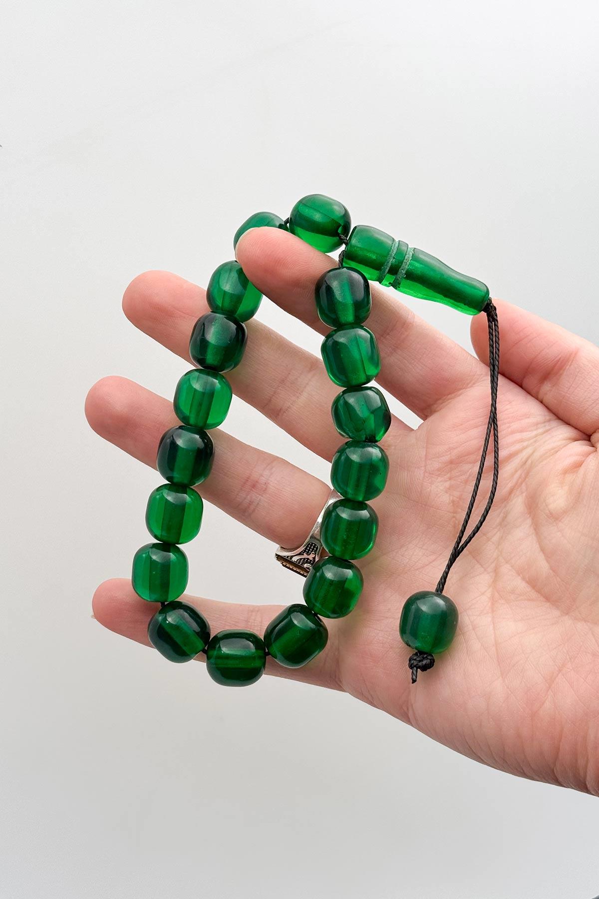 Stres Amaçlı Yeşil 17lik Maskot Tesbih