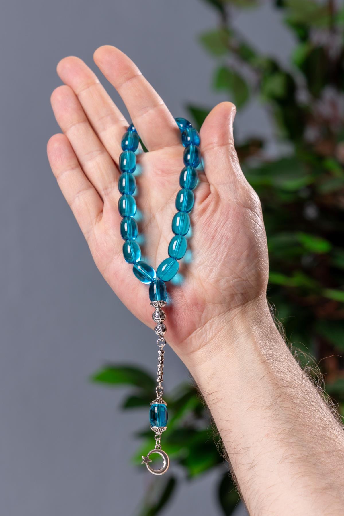 Su Yeşili 17lik Stres İçin Cam Tesbih