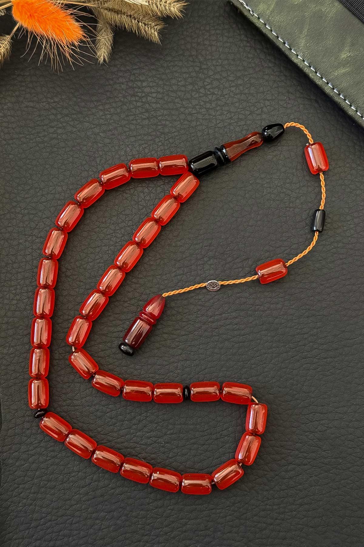 Şükrü Baba İmzalı Kapsül Zar Kehribar Tesbih