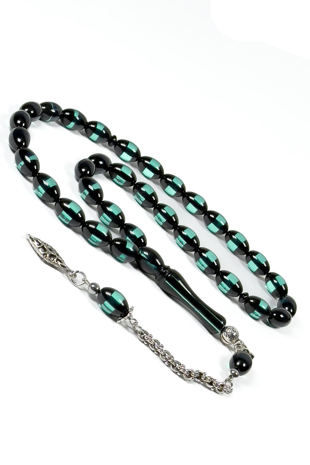 Özel Ahşap Kutulu Sürmeli Tasarım Toz Kehribar Tesbih