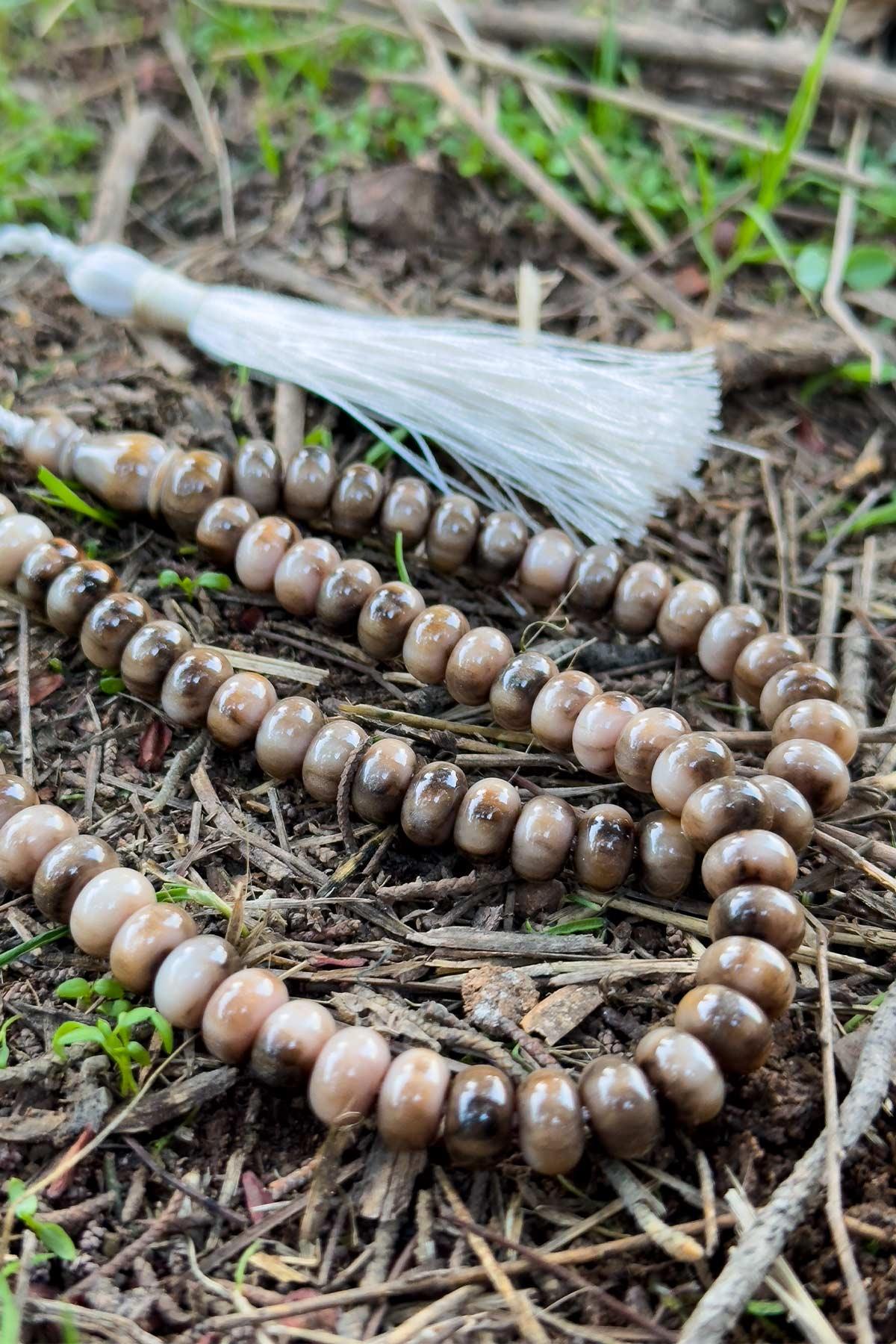 Sütlü Kahve Renk 99luk Sıkma Kehribar Tesbihimiz