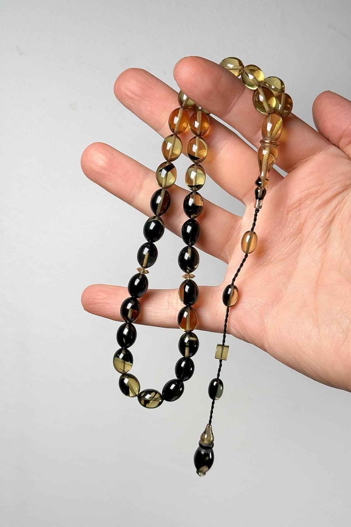 Usta İşçilik Sistemli Püskül Ateş Kehribar Tesbih