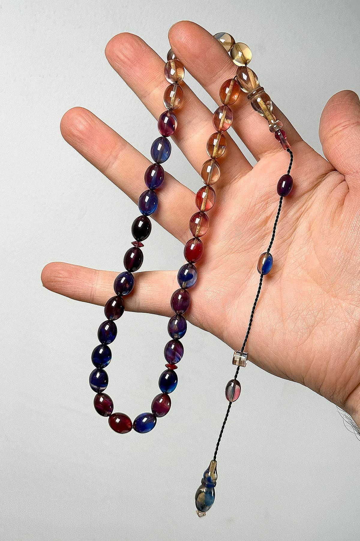 Usta İşçilik Sistemli Püskül Ateş Kehribar Tesbih