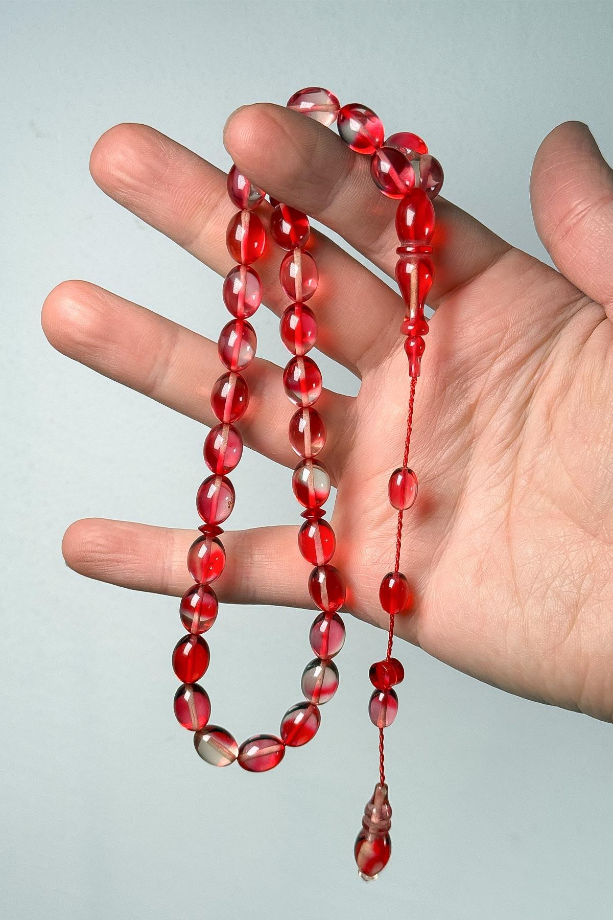 Usta İşçilik Sistemli Püskül Ateş Kehribar Tesbih