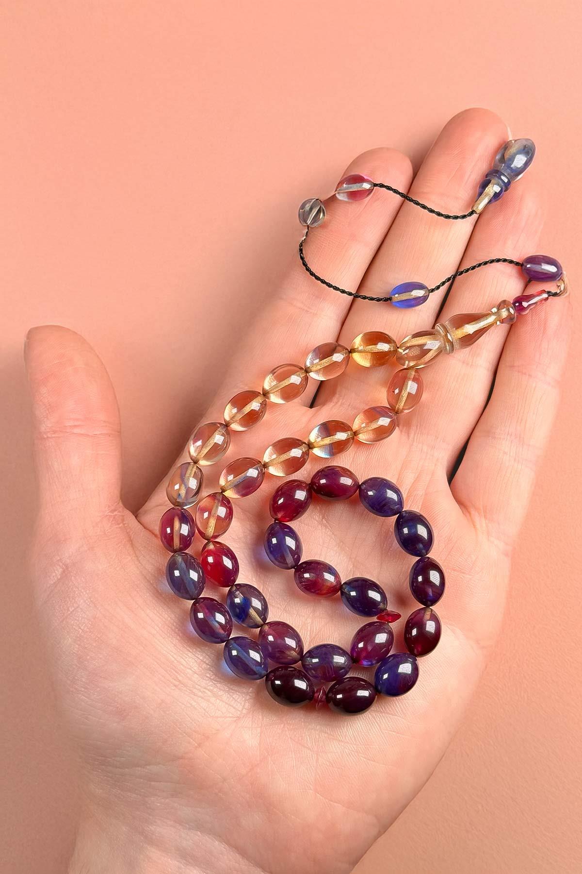 Usta İşçilik Sistemli Püskül Ateş Kehribar Tesbih