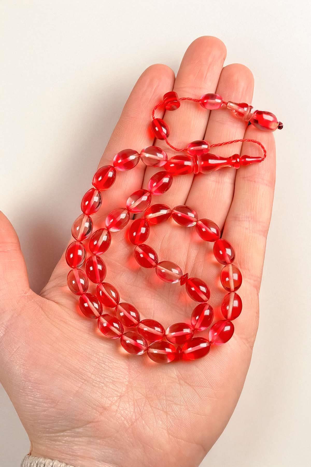 Usta İşçilik Sistemli Püskül Ateş Kehribar Tesbih