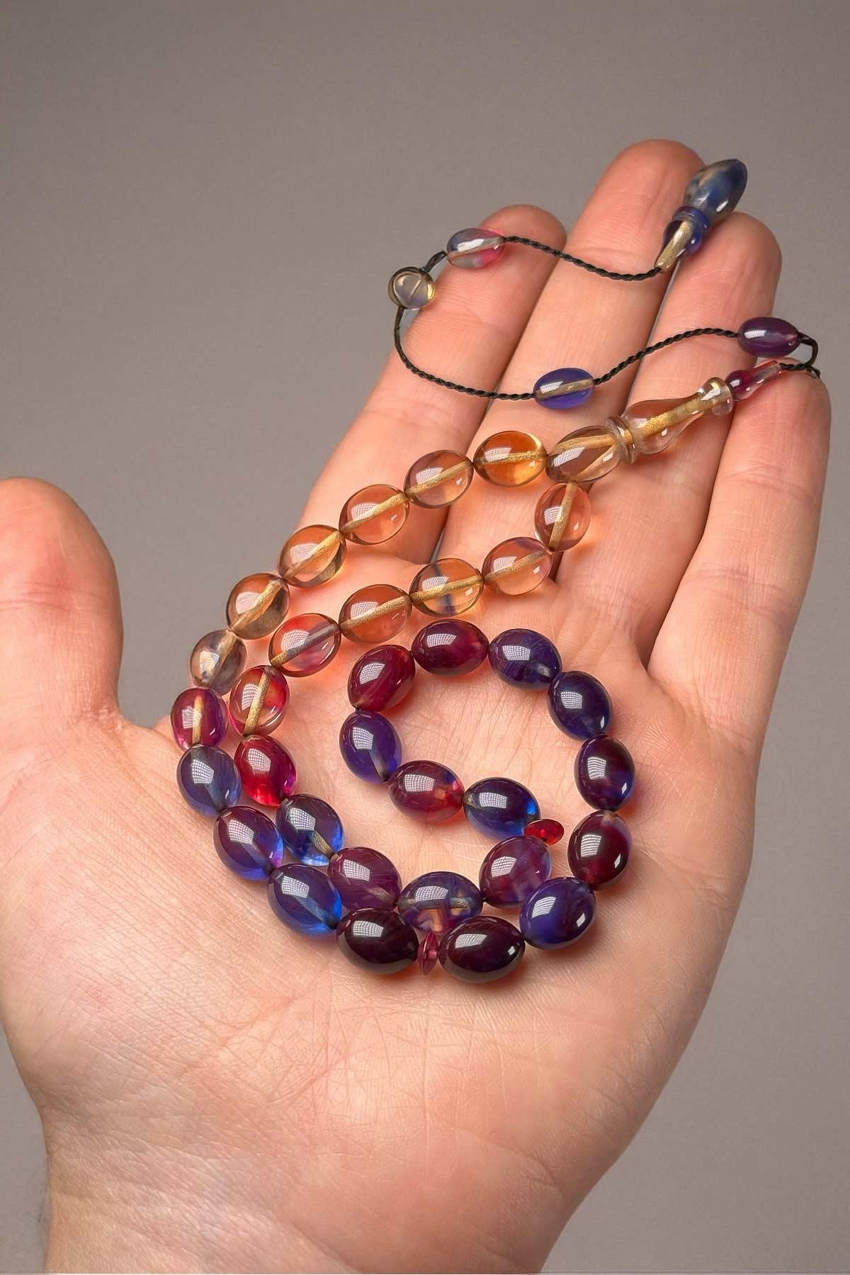 Usta İşçilik Sistemli Püskül Ateş Kehribar Tesbih