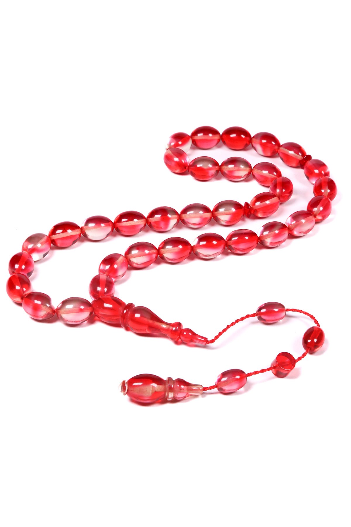 Usta İşçilik Sistemli Püskül Ateş Kehribar Tesbih