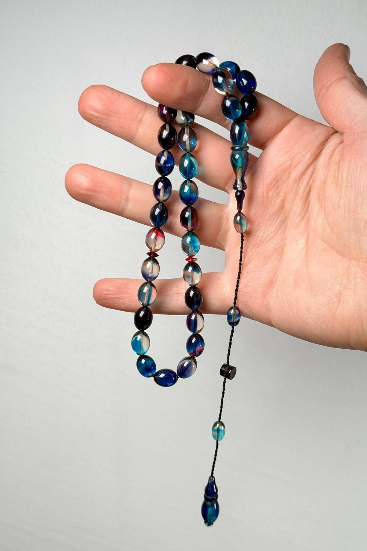 Usta İşçilik Sistem Püsküllü Ateş Kehribar Tesbih