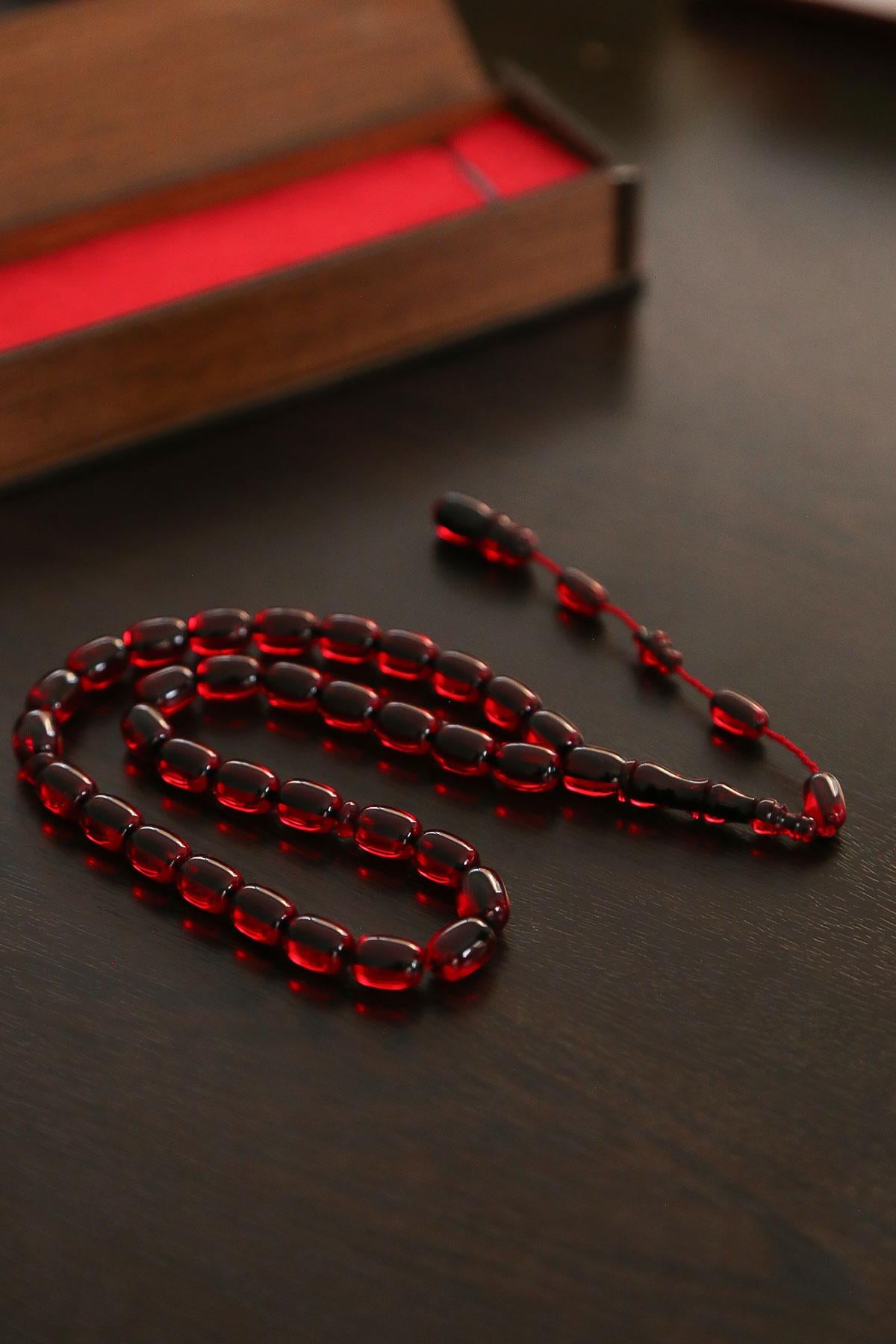 Usta İşçilik Kadifemsi Çekim Kapsül Ateş Kehribar Tesbih