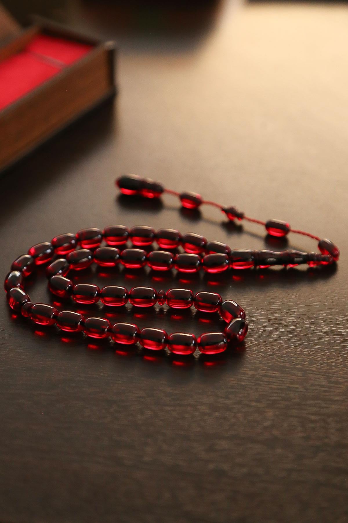 Usta İşçilik Kadifemsi Çekim Kapsül Ateş Kehribar Tesbih