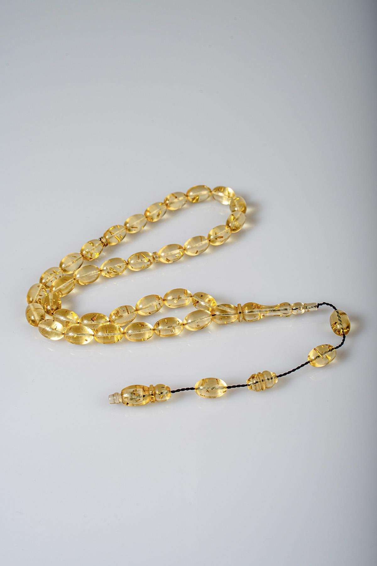 Usta İşçilik Sarı Renk Uçak Camı Tesbih