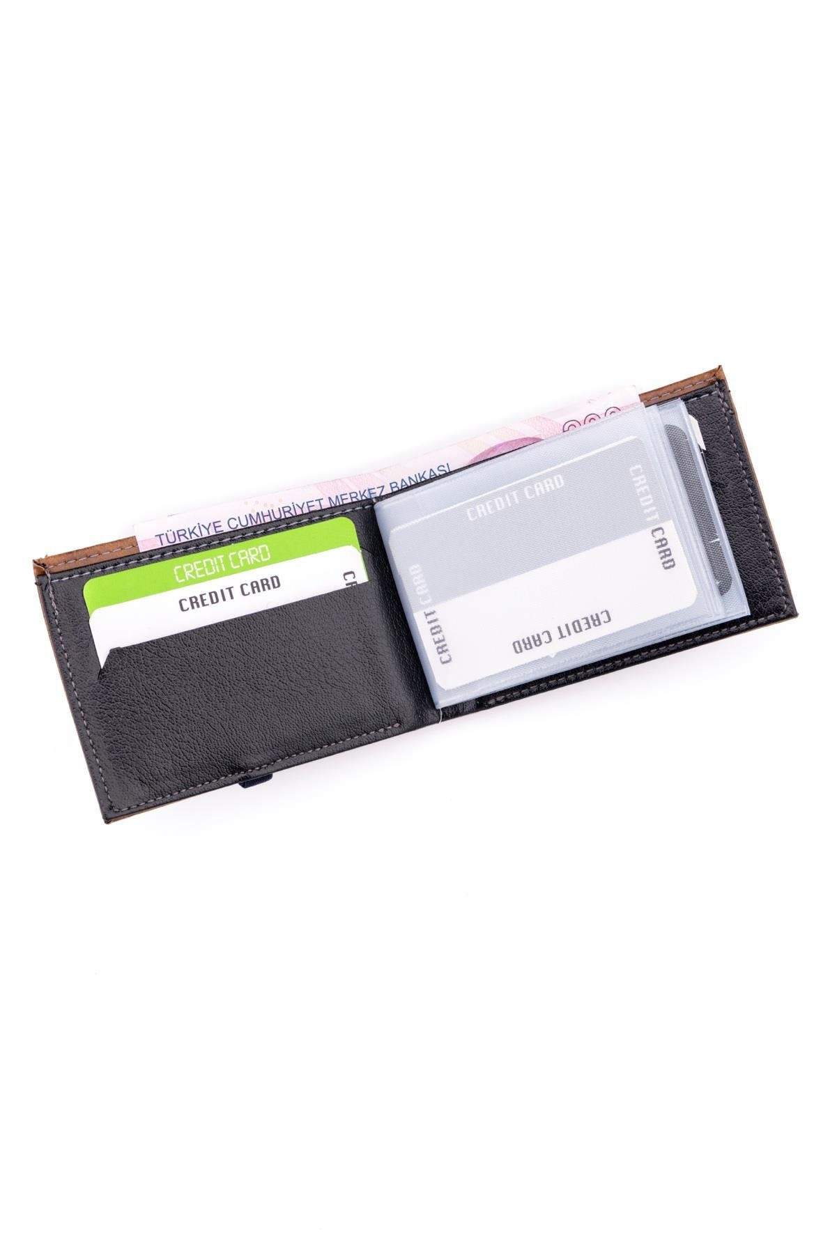 Yandan Açmalı Açık Kahve Renk Kartlık Cüzdan