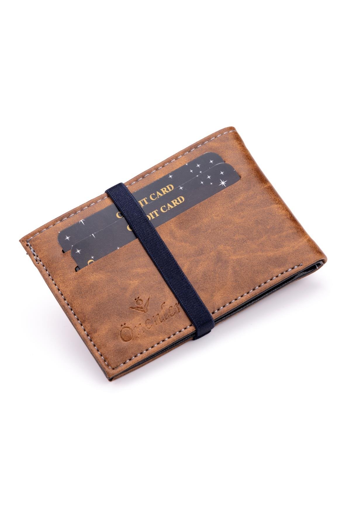 Yandan Açmalı Açık Kahve Renk Kartlık Cüzdan