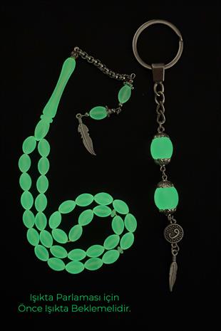 33lü Kedi Gözü Tesbih ve Kedi Gözü Anahtarlık Seti