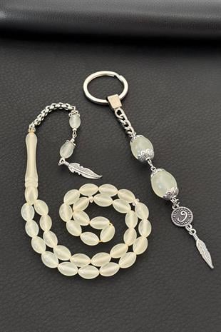 33lü Kedi Gözü Tesbih ve Kedi Gözü Anahtarlık Seti