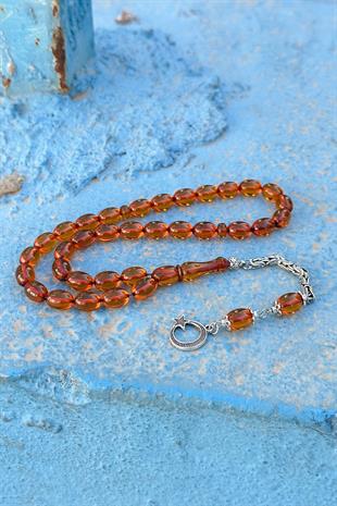 Arpa Tane Güzel Çekimli Fırınlanmış Ateş Kehribar Tesbih