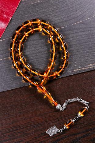 Güzel Çekimli Fırınlanmış Ateş Kehribar Tesbih