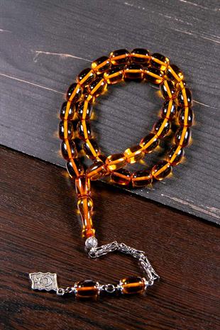 Güzel Çekimli Fırınlanmış Ateş Kehribar Tesbih