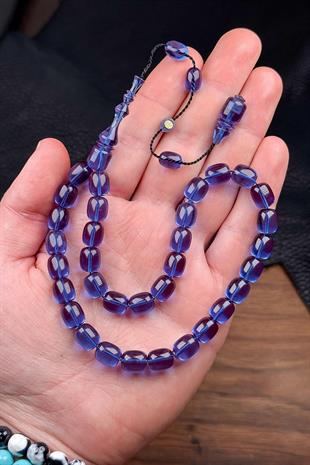 Kadifemsi Çekimiyle Usta İşçilik Mor Ateş Kehribar Tesbih