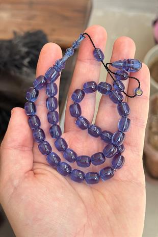 Kadifemsi Çekimiyle Usta İşçilik Mor Ateş Kehribar Tesbih