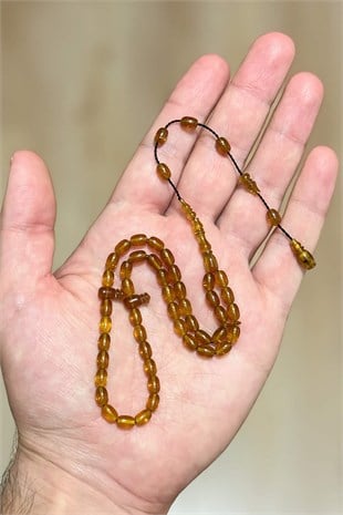 Mini Boy 45 Habbeli Ateş Kehribar Tesbih | TesbihKenti