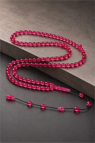 Pembe Özel Seri 99'luk Ateş Kehribar Tesbih | TesbihKenti