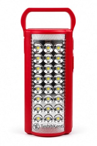 Şarj Edilebilir 24 LED Kırmızı Işıldak 6V Akülü USB Girişli | TesbihKenti