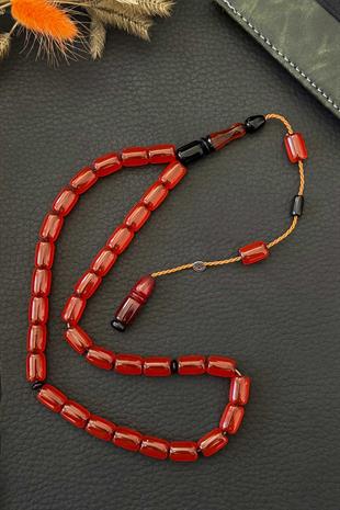 Şükrü Baba İmzalı Kapsül Zar Kehribar Tesbih