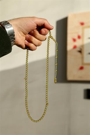 Yeşil Renk 99luk Usta İşçilik Ateş Kehribar Tesbih