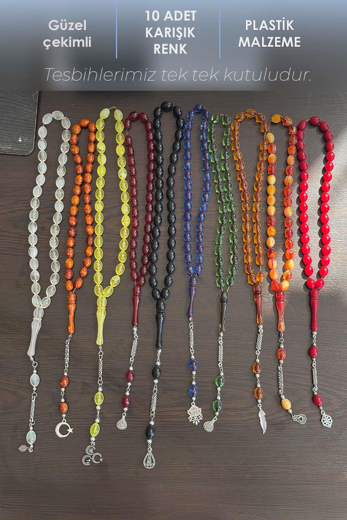 10 Adet Karışık Renk Günlük Kullanım İçin Tesbih