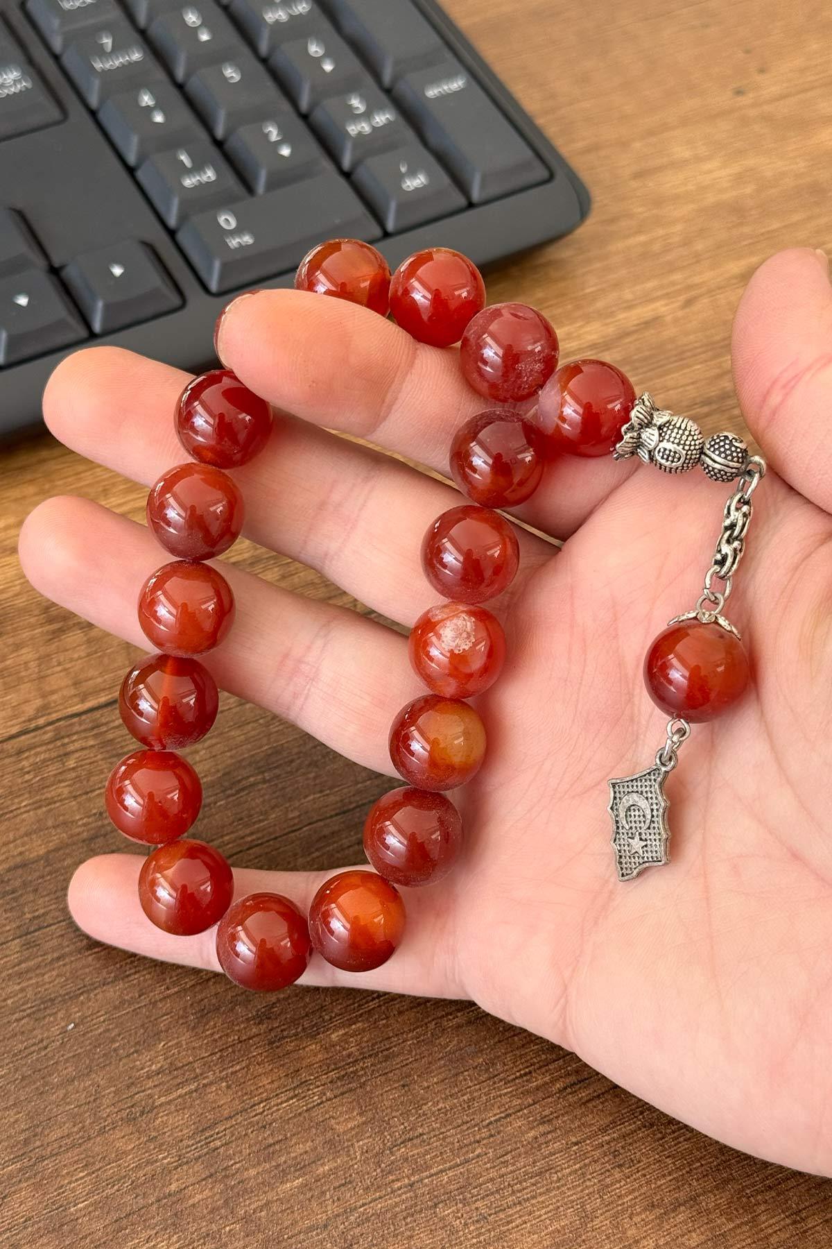 14 MM Maskot Akik Taşı Tesbih