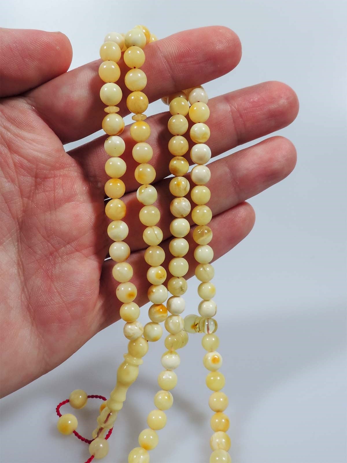 6*6 MM 99 Has Damla Kehribar Tesbih